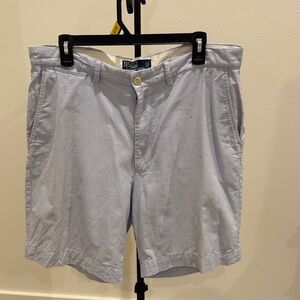 Polo by Ralph Lauren Pale Blue Cotton Flat Front Men's Shorts